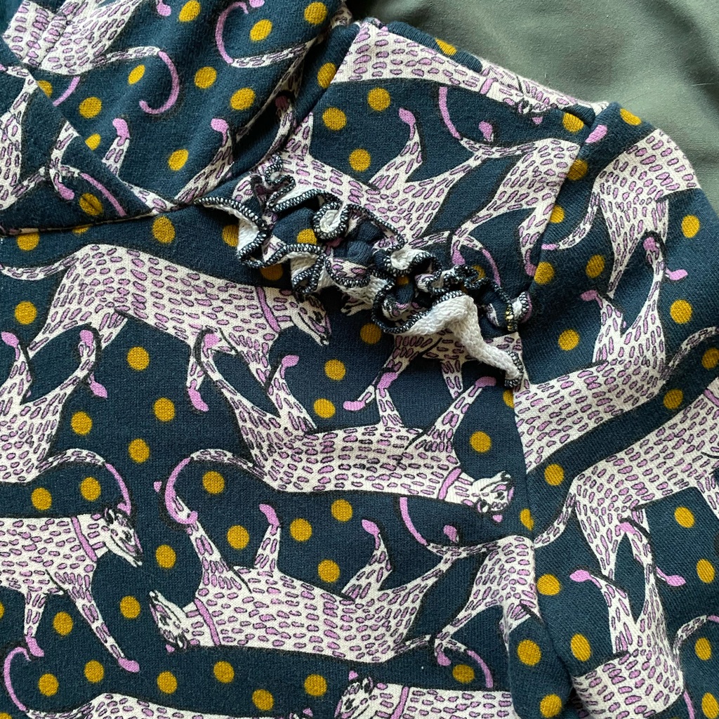 Kate Spade Panther Dot Cropped Pullover Hoodie Sweater Animal Print Xxs